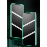 Folie de Sticla Securizata pentru Apple iPhone 15 Pro, Vivimall, Luminous, Margine Fosforescenta Neon din Silicon, Mat, Anti-Amprenta, Protectie Completa, 9H, Verde - vivimall.ro