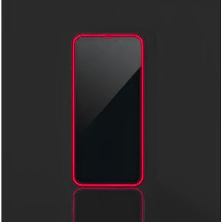 Folie de Sticla Securizata pentru Apple iPhone 15 Pro, Vivimall, Luminous, Margine Fosforescenta Neon din Silicon, Mat, Anti-Amprenta, Protectie Completa, 9H, Roz - vivimall.ro