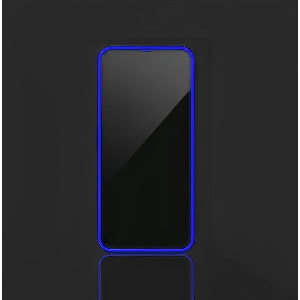 Folie de Sticla Securizata pentru Apple iPhone 15 Pro Max, Vivimall, Luminous, Margine Fosforescenta Neon din Silicon, Mat, Anti-Amprenta, Protectie Completa, 9H, Albastru - vivimall.ro