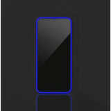 Folie de Sticla Securizata pentru Apple iPhone 15 Pro Max, Vivimall, Luminous, Margine Fosforescenta Neon din Silicon, Mat, Anti-Amprenta, Protectie Completa, 9H, Albastru - vivimall.ro
