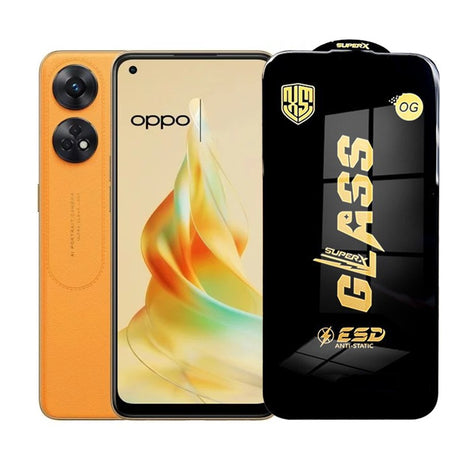 Folie protecție Oppo Reno 8T din sticlă securizată ESD, 0.35 mm, margini negre, vedere frontală