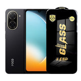 Folie sticlă securizată ESD pentru Xiaomi Poco C71, grosime 0.35 mm, margini negre, vedere frontală