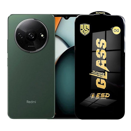 Folie sticlă securizată ESD pentru Xiaomi Redmi A3, 0.35 mm, margini negre, vedere frontală