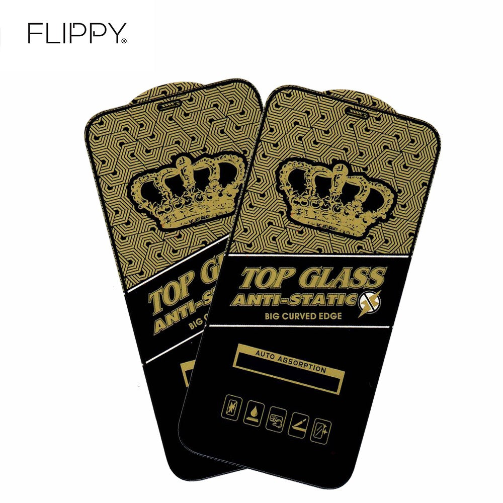Folie ecran Vivimall pentru iPhone 13 / 13 Pro/ 14, Sticla ESD, Top Glass, Anti-static, Negru - vivimall.ro