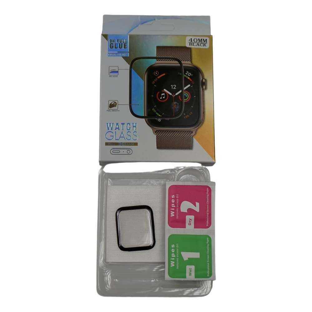 Folie Sticla Apple Watch Series 2/3 42 mm adeziv pe margine Negru - vivimall.ro