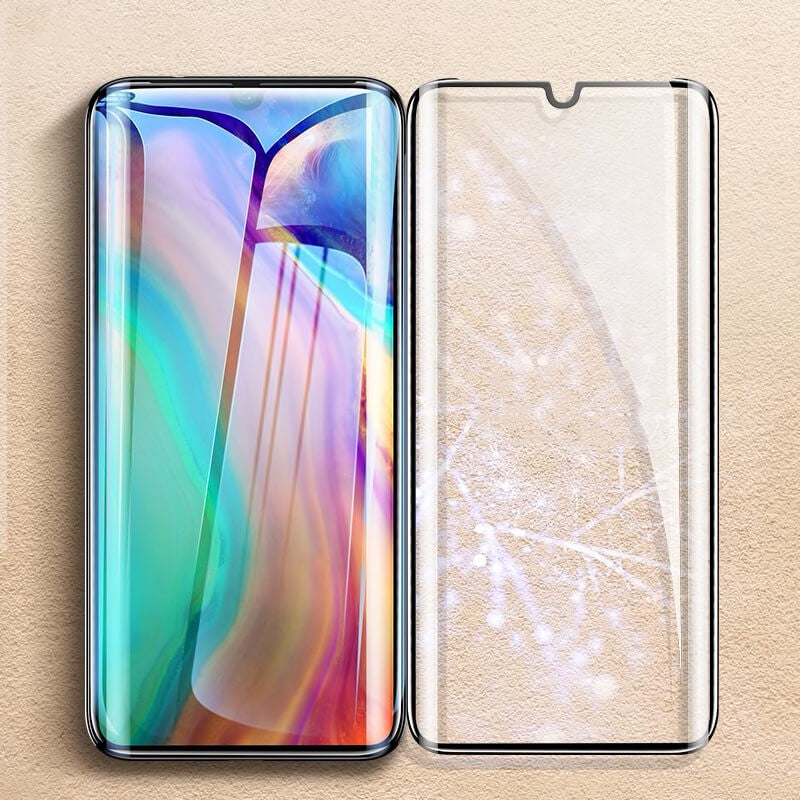 Folie Sticla Curbata, compatibila cu Huawei P30 Pro Full Face Negru, Flippy - vivimall.ro