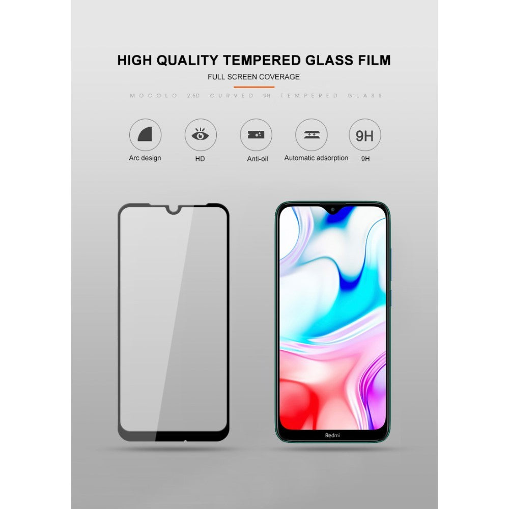 Folie Sticla Flippy® compatibila cu Xiaomi Redmi 8 111D Negru - vivimall.ro