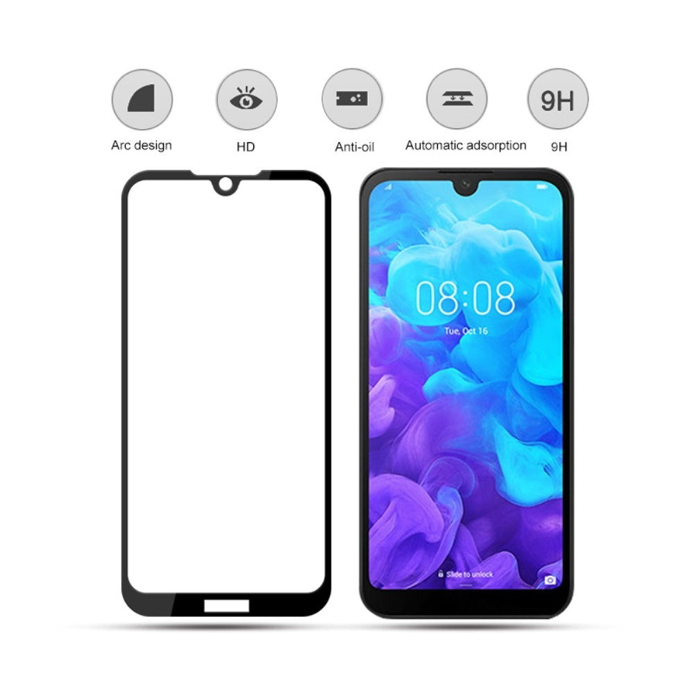 Folie Sticla Flippy® pentru Huawei Y5 2019 111D Negru - vivimall.ro