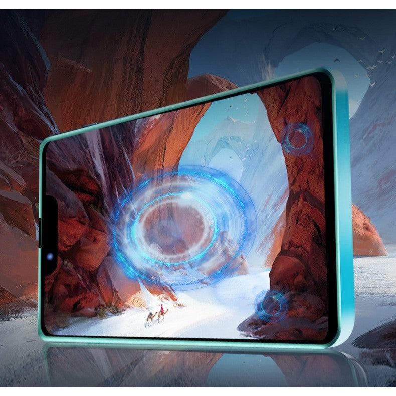 Folie Sticla Securizata Flippy,  Luminous, compatibila cu Apple iPhone 14 Pro Max, Margine fosforescenta verde - vivimall.ro