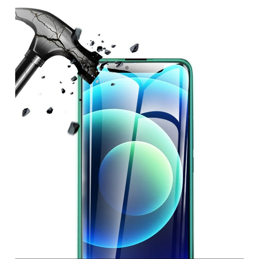 Folie Sticla Securizata Flippy,  Luminous, compatibila cu Apple iPhone 14, Margine fosforescenta verde - vivimall.ro