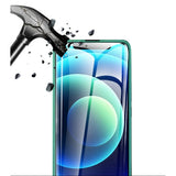 Folie Sticla Securizata Flippy,  Luminous, compatibila cu Apple iPhone 12 Pro, Margine fosforescenta verde - vivimall.ro