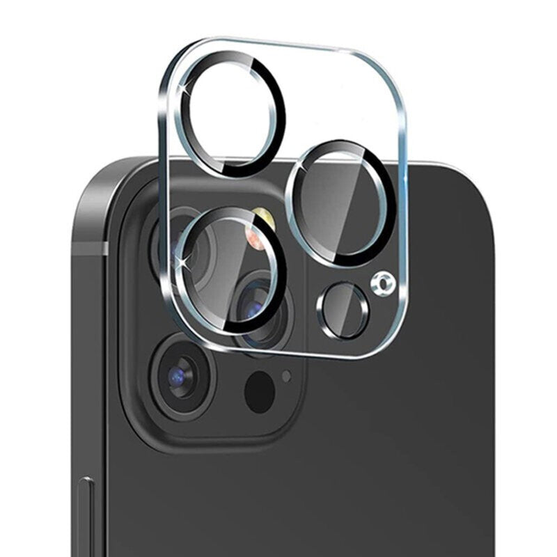Folie Sticla pentru Camera, compatibila cu Apple iPhone 15 Pro / 15 Pro Max, Full Glue Negru - vivimall.ro