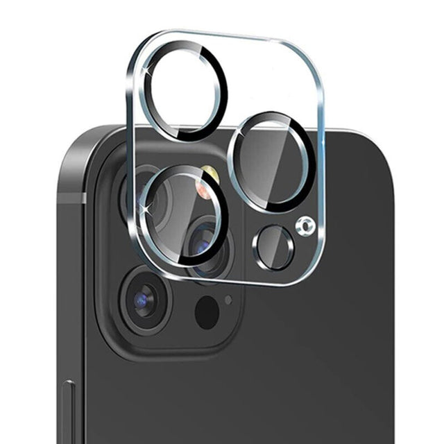 Folie Sticla pentru Camera, compatibila cu Apple iPhone 15 Pro / 15 Pro Max, Full Glue Negru - vivimall.ro