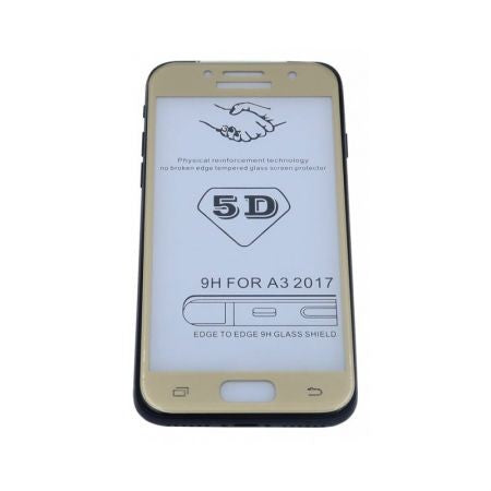 Folie Sticla Samsung Galaxy A3 2017 5D Auriu - vivimall.ro