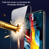 Folie Sticla Securizata Vivimall compatibil cu Oppo A77, Full Glue Negru - vivimall.ro