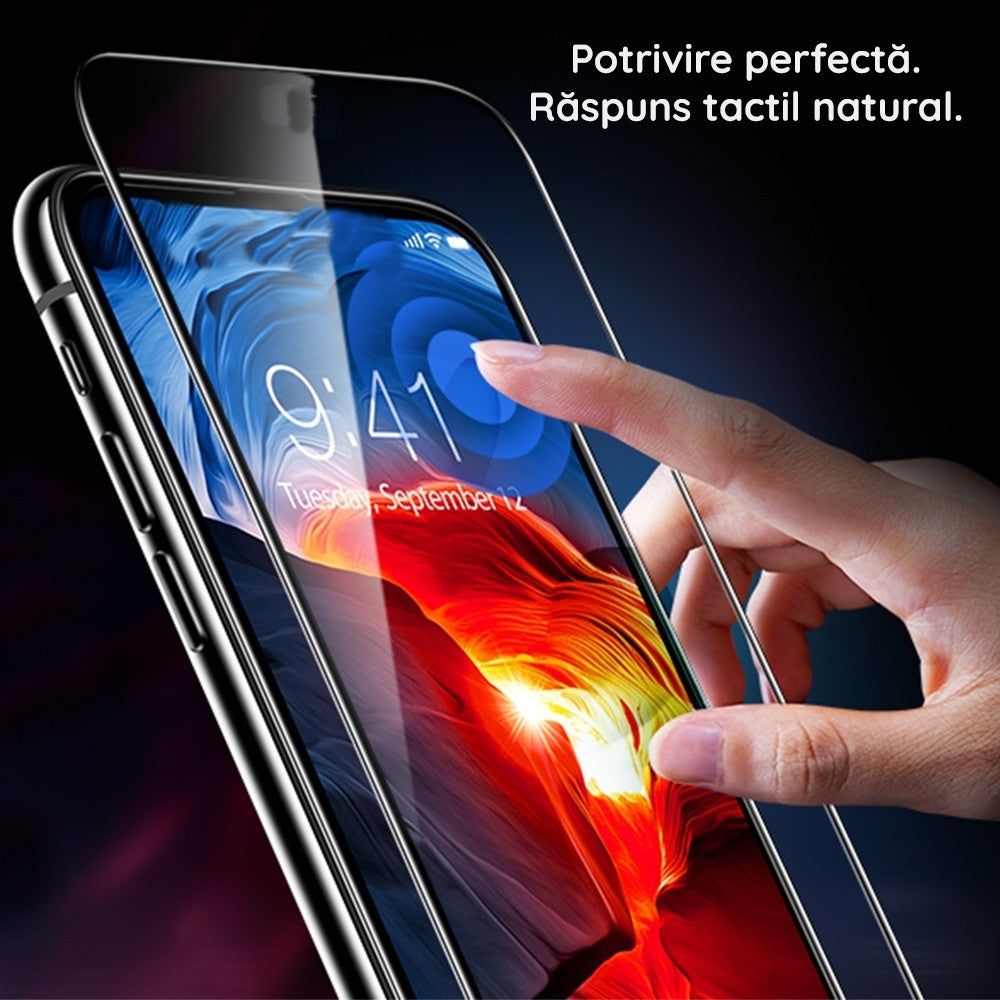 Folie Sticla Securizata Vivimall compatibil cu Oppo Reno 8 5G, Full Glue Negru - vivimall.ro