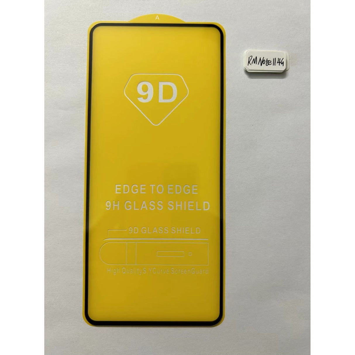 Detaliu suprafață folie sticlă securizată 9H pentru Xiaomi Redmi Note 11 4G, finisaj negru mat
