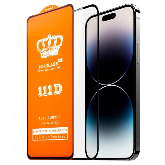 Folie Sticla Securizata pentru iPhone 16, Vivimall, Sticla de Protectie Compatibila cu Apple iPhone 16, Full Cover 111D, HD, Margini Negre, Transparenta - vivimall.ro