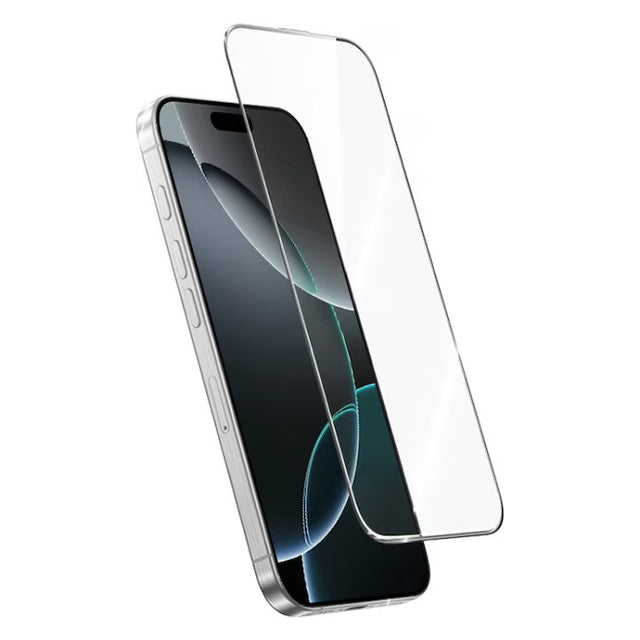 Folie Sticla Securizata, Vivimall, compatibila cu Apple iPhone 16 Pro, Sticla ESD, Super HD Glass, Anti-static, Margini Negre, 360 OG, Transparent - vivimall.ro