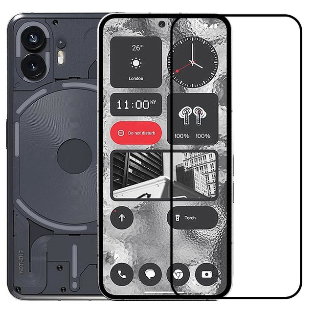 Folie Sticla Securizata, Vivimall, Compatibila cu Nothing Phone 2, Full Glue, Margini Negre, Transparent - vivimall.ro