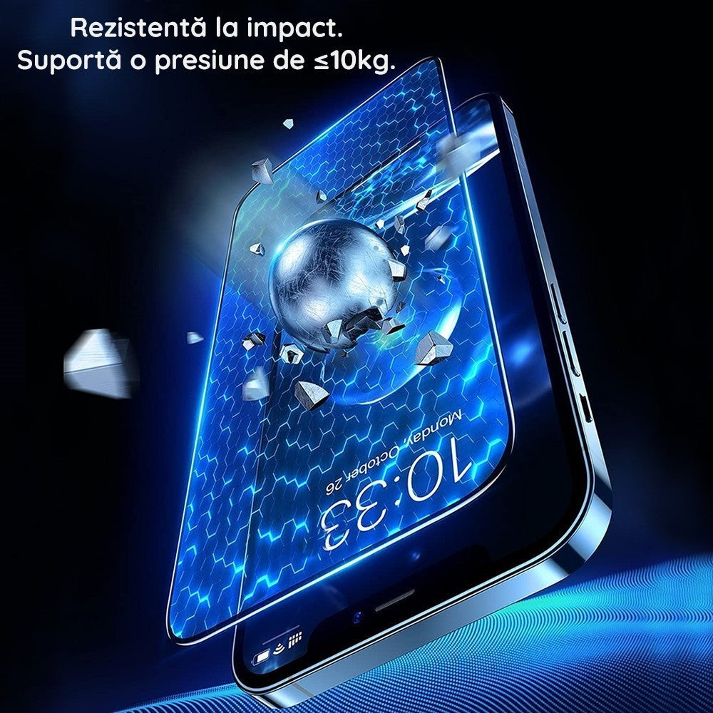 Folie Sticla Securizata, Vivimall, Compatibila cu Oppo Reno 10, Full Glue, Margini Negre, Transparent - vivimall.ro