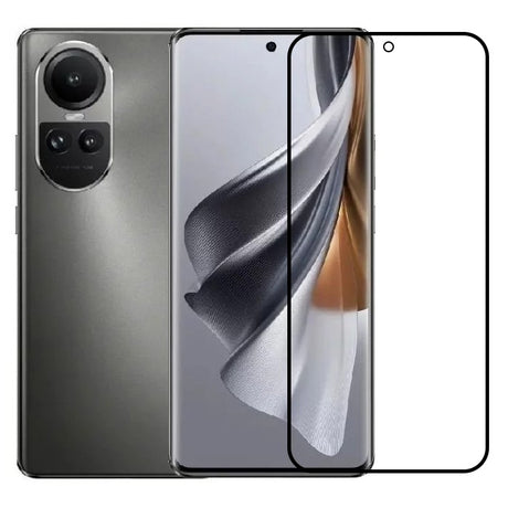 Folie sticlă securizată Oppo Reno 10, Full Glue, margini negre, vedere frontală