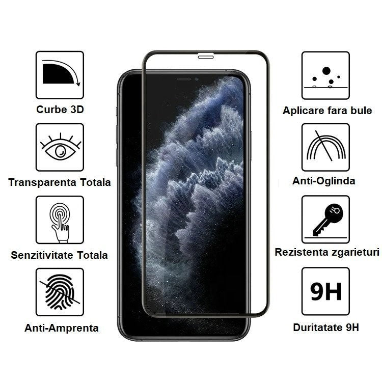 Folie Sticla securizata Flippy compatibila cu Xiaomi Redmi Note 10 5G Full Glue Negru - vivimall.ro