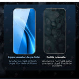 Folie Sticla Securizata, Vivimall, Pentru Apple iPhone 16 Pro Max, Privacy Classic, 2.5D, Confidentialitate 30°, Negru Transparent - vivimall.ro