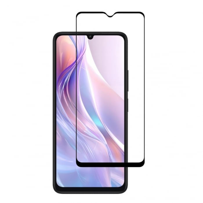 Folie Sticla Securizata, Vivimall, Pentru Redmi 13C, Full Glue, Margini Negre, Transparent - vivimall.ro