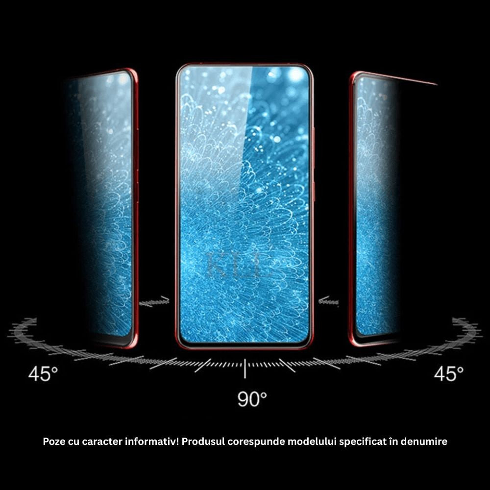 Folie Sticla Securizata, Vivimall, Pentru Xiaomi 14, Privacy Classic, 2.5D, Confidentialitate 35°, Negru Transparent - vivimall.ro