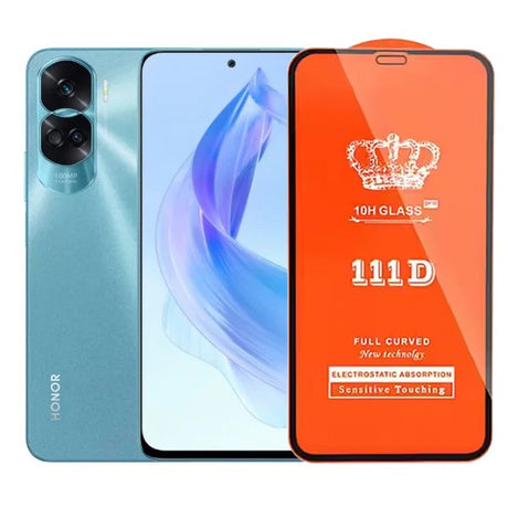 Folie Sticla Securizata pentru Honor 90 Lite, Flippy, Compatibila cu Honor 90 Lite, Full Cover 111D, HD, Margini Negre, Transparenta - vivimall.ro