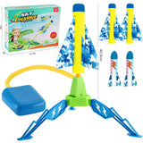 Jucarie pentru Copii, Vivimall, Lansator de Rachete cu Piciorul, un Singur Lansator, 4 Rachete Fara Lumini, 40.5 cm Inaltime, Multicolor - vivimall.ro