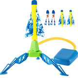 Jucarie pentru Copii, Vivimall, Lansator de Rachete cu Piciorul, un Singur Lansator, 4 Rachete Fara Lumini, 40.5 cm Inaltime, Multicolor - vivimall.ro