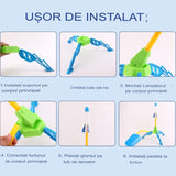 Jucarie pentru Copii, Vivimall, Lansator de Rachete cu Piciorul, un Singur Lansator, 6 Rachete Fara Lumini, 40.5 cm Inaltime, Multicolor - vivimall.ro