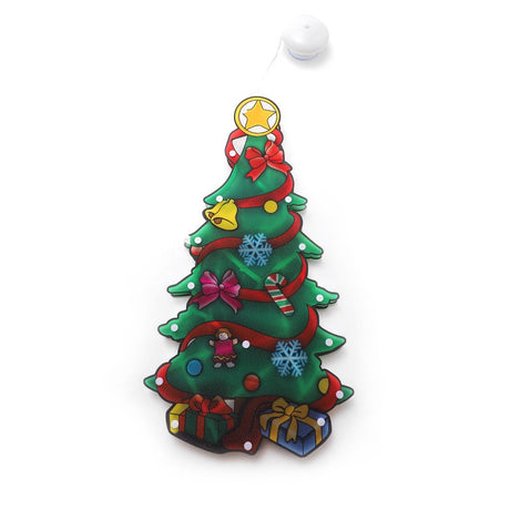 Decoratiune de Craciun pentru fereastra Vivimall, brad, cu LED-uri, 26 cm, alb cald - vivimall.ro