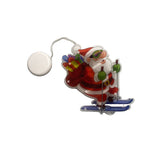 Decoratiune de Craciun pentru fereastra Vivimall, Mos Craciun pe schiuri, cu LED-uri, 15 cm, alb cald - vivimall.ro