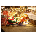 Decoratiune de Craciun pentru fereastra Vivimall, Sanie cu reni, cu LED-uri, 26 cm, alb cald - vivimall.ro