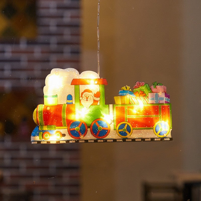 Decoratiune De Craciun Pentru Fereastra Trenulet, Cu Led-Uri, 26 Cm