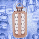 Forma pentru Gheata 2 in 1 Portabila, Vivimall, sub Forma de Sticla, Sfere, Diametru 3 cm, Multifunctional, 17 Bilute, 27.5 x 11.4 x 5.5 cm, Culoare Roz Pal - vivimall.ro