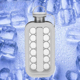 Forma pentru Gheata 2 in 1 Portabila, Vivimall, Tavita sub Forma de Sticla, Diametru 3 cm, Multifunctional, 17 Bilute de Gheata, 27.5 x 11.4 x 5.5 cm, Culoare Alb - vivimall.ro