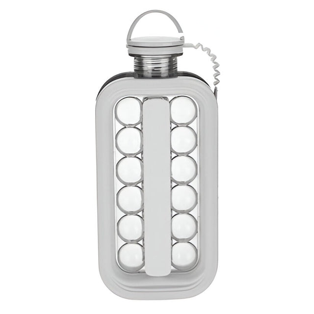 Forma pentru Gheata 2 in 1 Portabila, Vivimall, Tavita sub Forma de Sticla, Diametru 3 cm, Multifunctional, 17 Bilute de Gheata, 27.5 x 11.4 x 5.5 cm, Culoare Alb - vivimall.ro