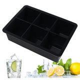 Forma Pentru Gheata, 6 Forme Patrate Cu Capac, Din Silicon, 17 X 12 X 6 Cm, Negru - vivimall.ro