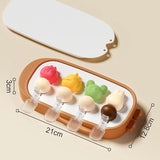 Forma Pentru Inghetata 4 Compartimente, Forme Cu Animalute, Materialsilicon Si Abs, 21 X 12.8 X 3Cm - vivimall.ro