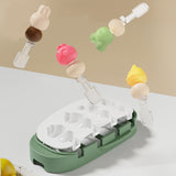 Forma Pentru Inghetata 4 Compartimente, Forme Cu Animalute, Materialsilicon Si Abs, 21 X 12.8 X 3Cm - vivimall.ro