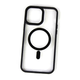 Husa MagSafe pentru Apple iPhone 13, Full Cover, Frosted Acrylic Color Big Hole, Magnetica, Incarcare Wireless, Vivimall, Negru - vivimall.ro