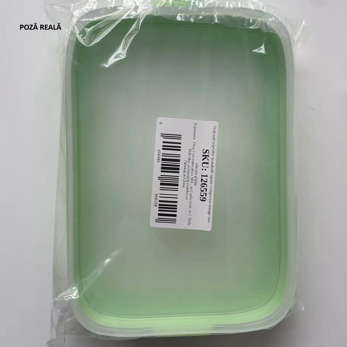 Recipient De Depozitare Alimente, Etans, Pentru Frigider, Din Plastic, Mentinere Proaspata, Reutilizabil, Rezistent La Temperaturi Extreme, 22X14.7X5 Cm, Verde - vivimall.ro