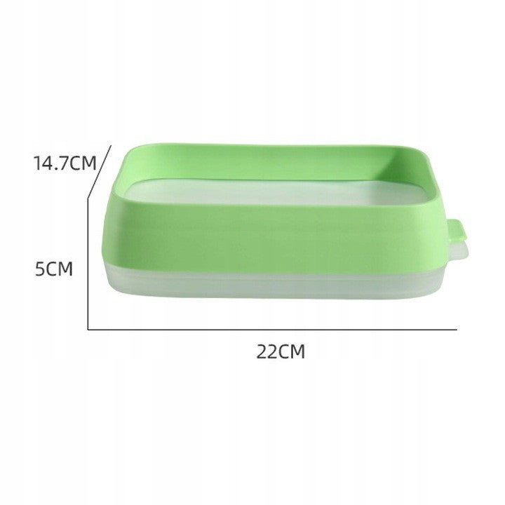 Recipient De Depozitare Alimente, Etans, Pentru Frigider, Din Plastic, Mentinere Proaspata, Reutilizabil, Rezistent La Temperaturi Extreme, 22X14.7X5 Cm, Verde - vivimall.ro