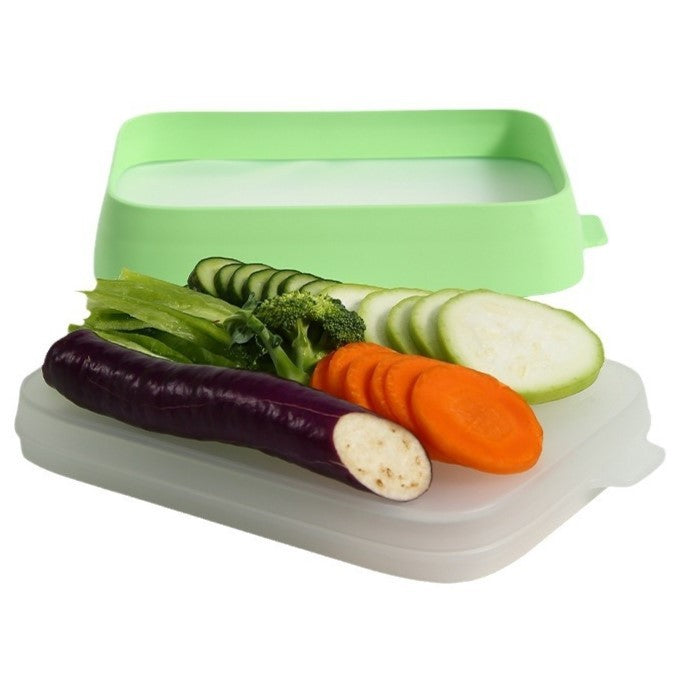 Recipient De Depozitare Alimente, Etans, Pentru Frigider, Din Plastic, Mentinere Proaspata, Reutilizabil, Rezistent La Temperaturi Extreme, 22X14.7X5 Cm, Verde - vivimall.ro