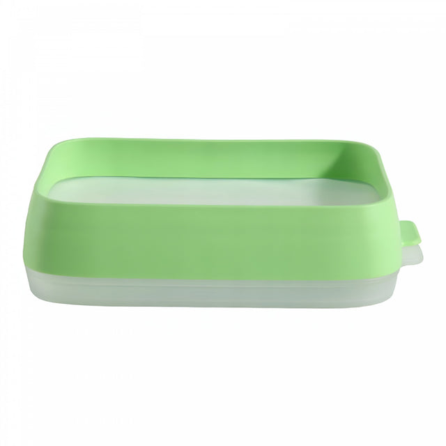 Recipient de Depozitare Alimente, Vivimall, Etans, pentru Frigider, din Plastic, Mentinere Proaspata, Reutilizabil, Rezistent la Temperaturi Extreme, 22x14.7x5 cm, Verde - vivimall.ro