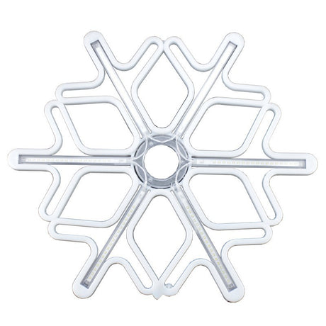 Fulg de Nea Luminos, Vivimall, 96 Led, cu Joc de Lumini, Transformator Inclus, 50x50 cm, Alb, Lumini Multicolore - vivimall.ro